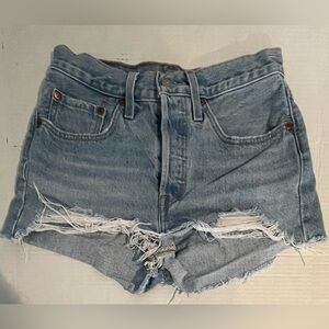 Levi’s 501 short distressed jean shorts